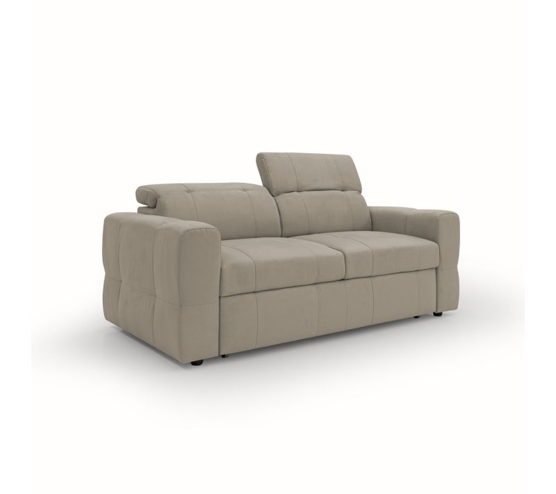 Kronos Canapé 173 Cm Avec Pouf Amovible En Microfibre Imperméable Taupe