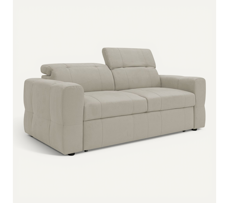 Kronos Canapé 193 Cm Avec Pouf Amovible En Microfibre Imperméable Crème