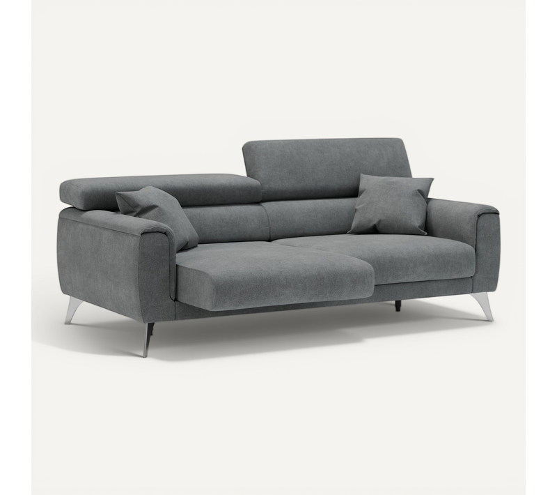 Caravaggio Canapé Avec Assises Coulissantes En Tissu Doux Imperméable T02 169 Cm Gris