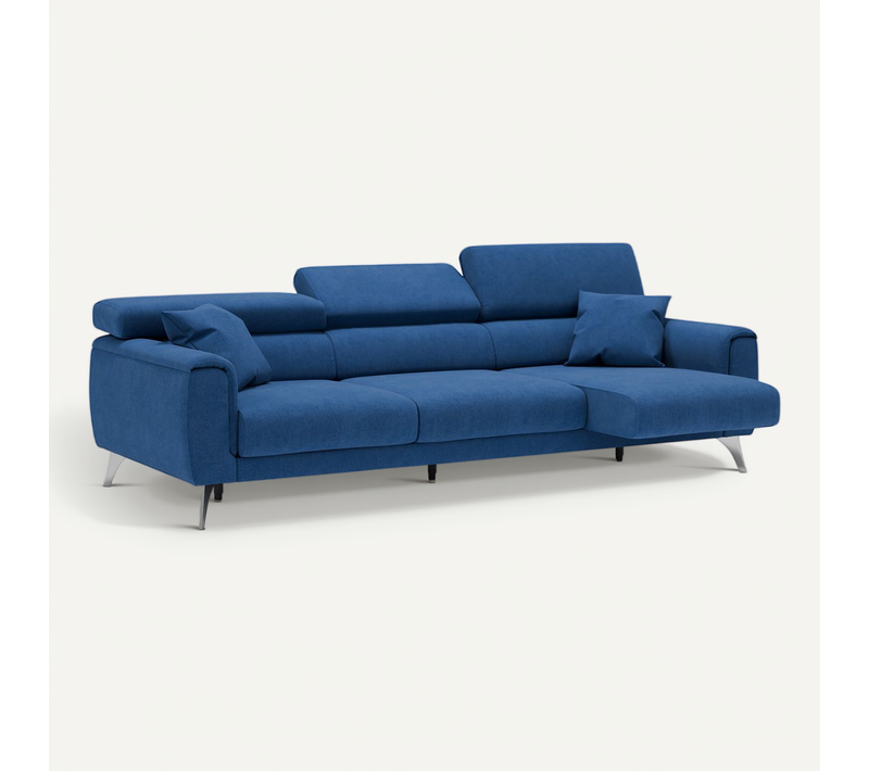 Caravaggio Canapé 3 Assises Extensibles En Tissu Imperméable T02 244 Cm Bleu