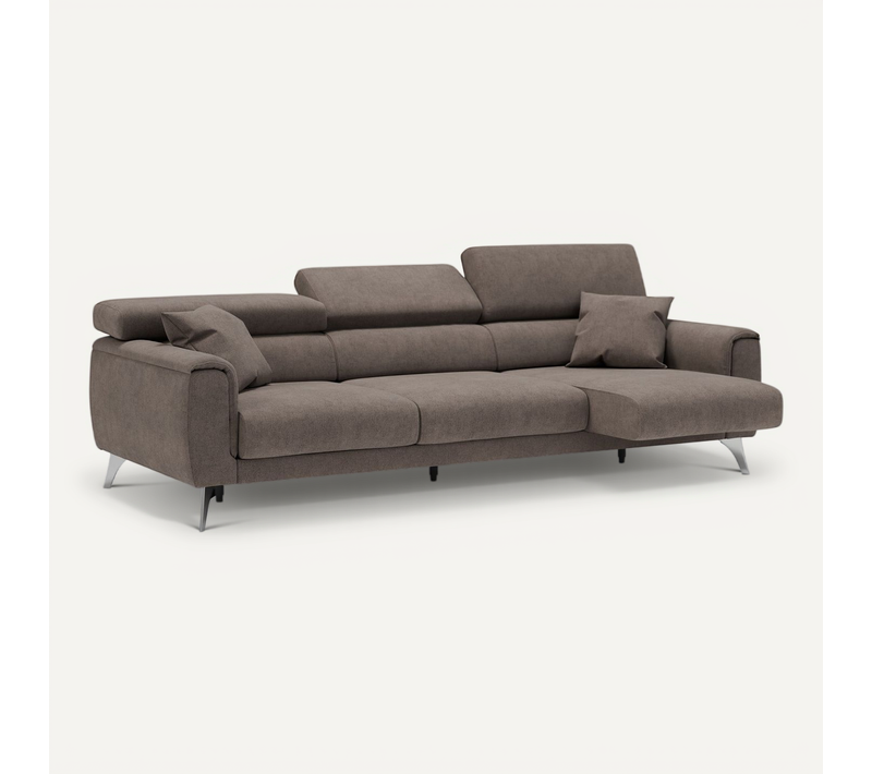 Caravaggio Canapé 3 Assises Extensibles En Tissu Imperméable T02 244 Cm Brun