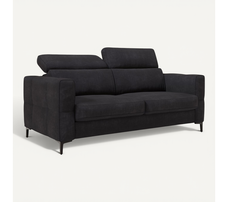 Gardenia Canapé Convertible Matelas H18 Cm Tissu Imperméable T02 198 Cm (mat. 140x197) Noir
