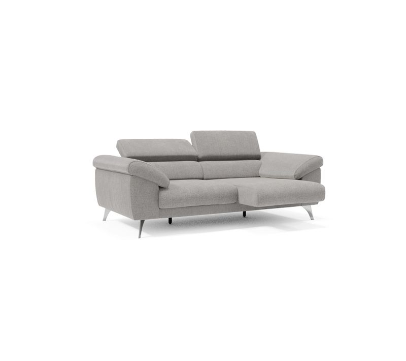 Donatello Canapé Assises Extensibles Accoudoirs Avec Coffre Tissu Détachable 183 Cm Gris