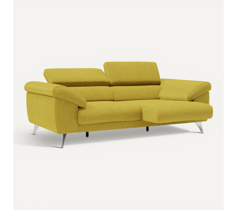 Donatello Canapé Assises Extensibles Accoudoirs Avec Coffre Tissu Détachable 183 Cm Jaune Soleil