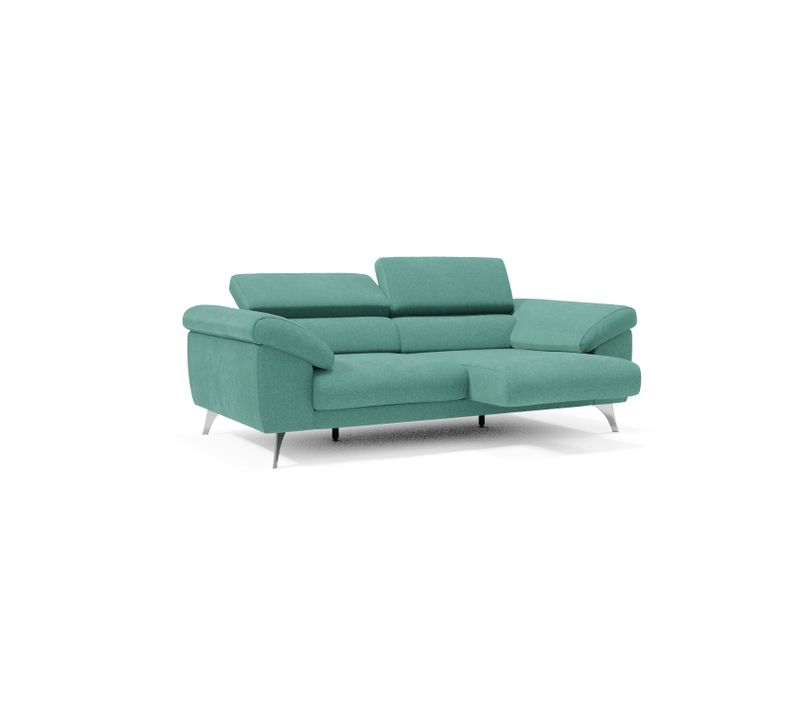 Donatello Canapé Assises Extensibles Accoudoirs Avec Coffre Tissu Détachable 183 Cm Vert Aquamarine