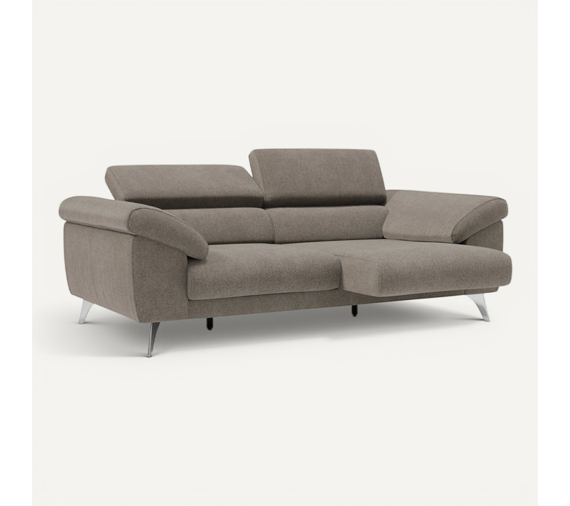 Donatello Canapé Assises Extensibles Accoudoirs Avec Coffre Tissu Détachable 183 Cm Taupe