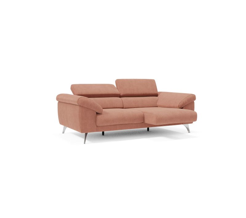 Donatello Canapé Assises Extensibles Accoudoirs Avec Coffre Tissu Détachable 213 Cm Pêche