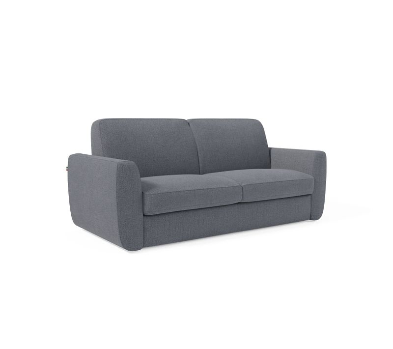 Leonida Canapé Convertible Déhoussable Et Matelas H18 Cm - Coffre à Oreiller Détachable 222 Cm Bleu