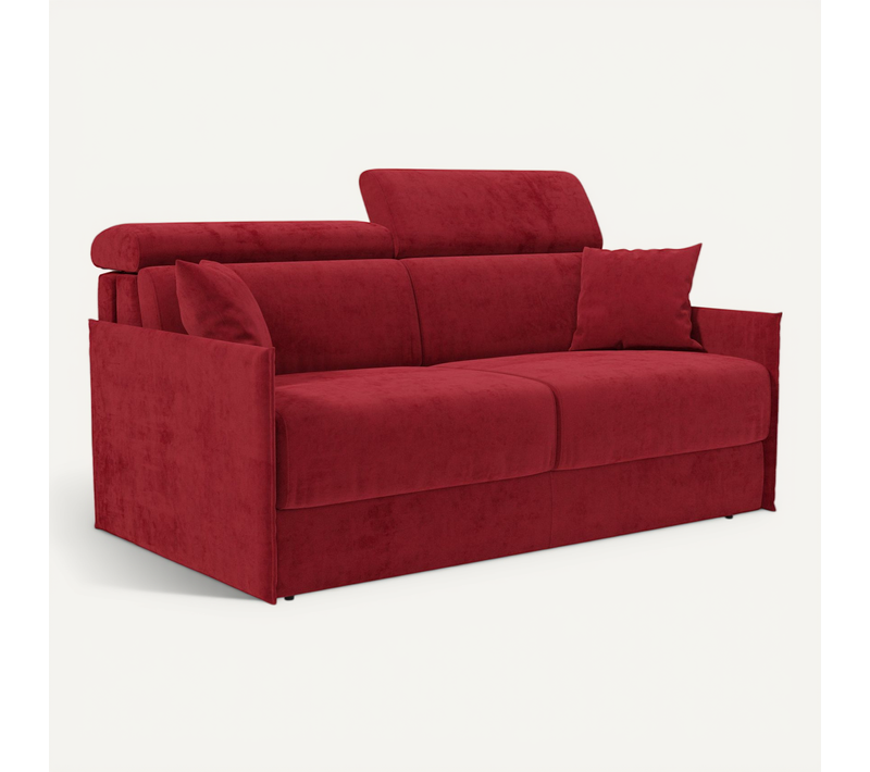 Miryam Canapé Convertible Avec Têtières Inclinables En Tissu Détachable T31 149 Cm Rouge