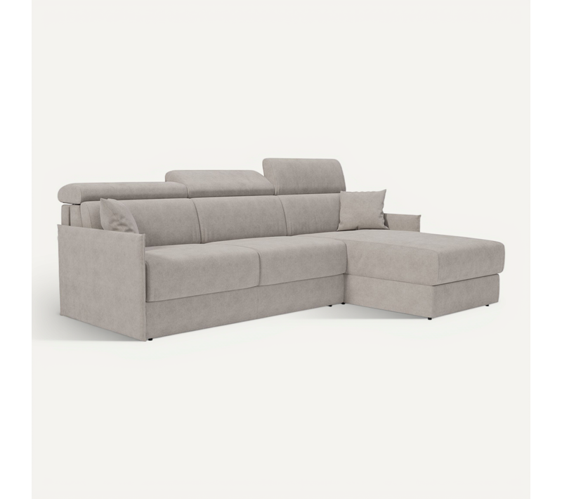 Miryam Canapé Convertible D'angle En Tissu Détachable T31 232 Cm Gauche Gris