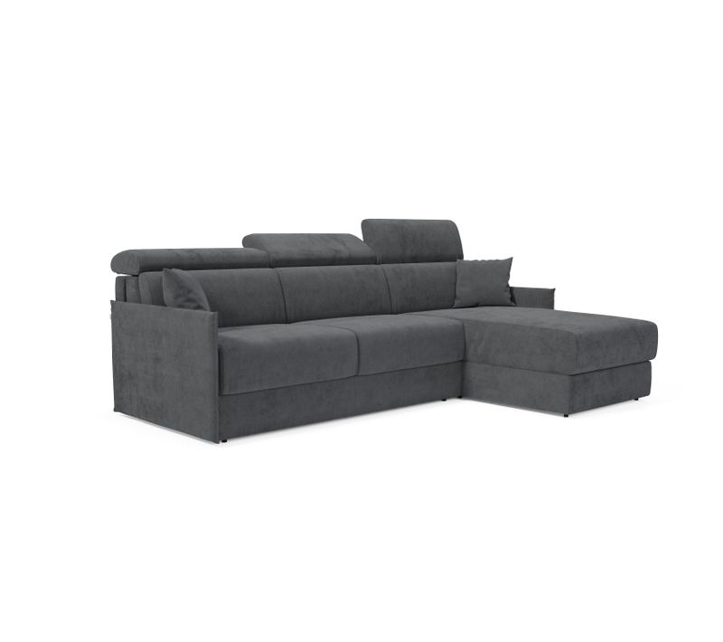 Miryam Canapé Convertible D'angle En Tissu Détachable T31 232 Cm Gauche Anthracite