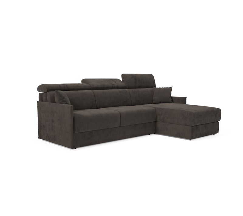 Miryam Canapé Convertible D'angle En Tissu Détachable T31 232 Cm Gauche Noir