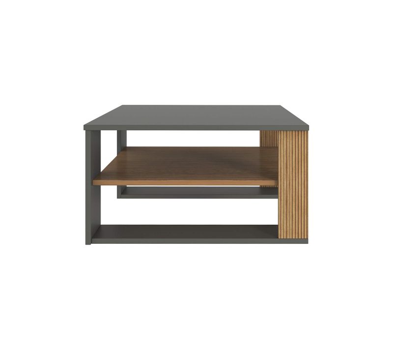Table Basse Kabak 40x75x75 Panneau De Particules Marron Foncé Gris Foncé Moderne