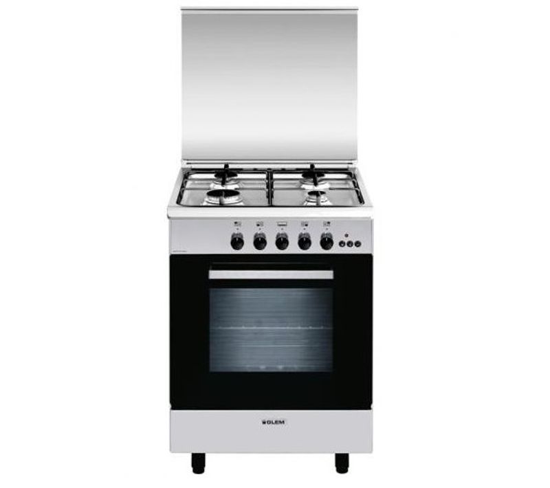 Cuisinière gaz 60x60 Cm 4 foyers - Four gaz catalyse - Ga660cmix Inox