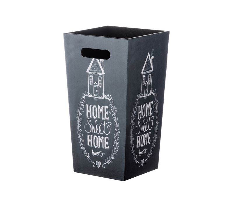 Porte Parapluies Gris Foncé Mdf Canvas Rétro Poignées 37x20x20