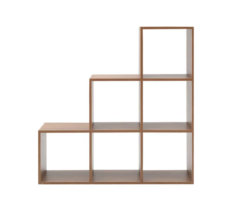 Etagère à Livres Bibliothèque Mdf 6 Niveaux Marron 97,5x97,5x29