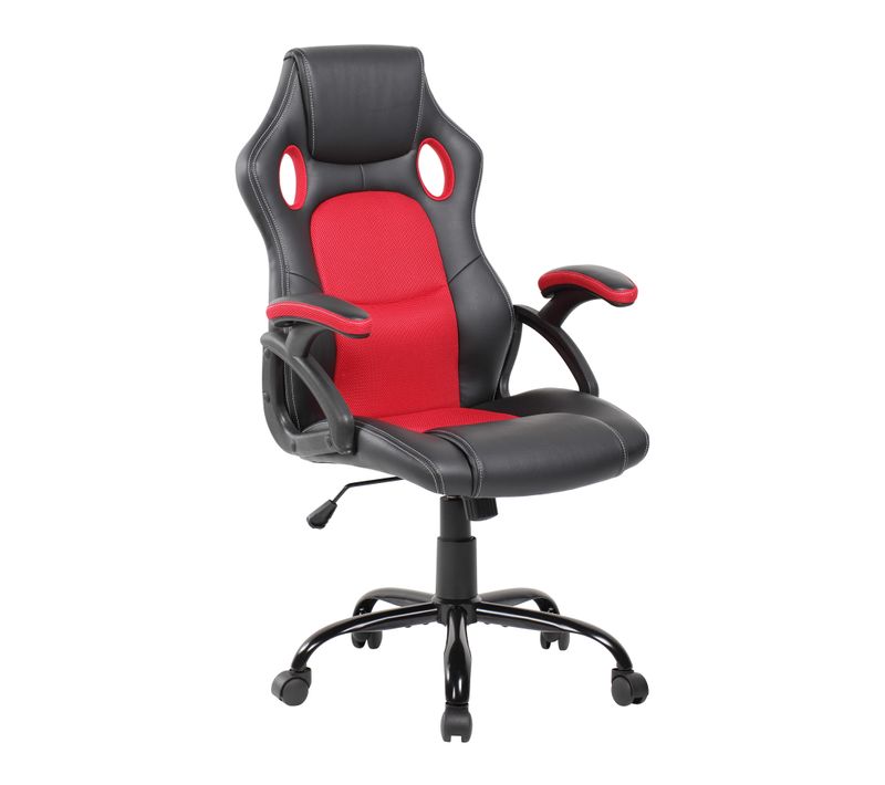 Chaise De Bureau Gaming Siège Noir Rouge Simili-cuir 120x66x63
