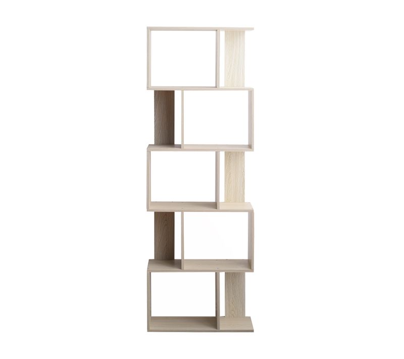 Bibliotheque 5 Etageres Sapin Blanchi Mdf Bureau 169x60x24