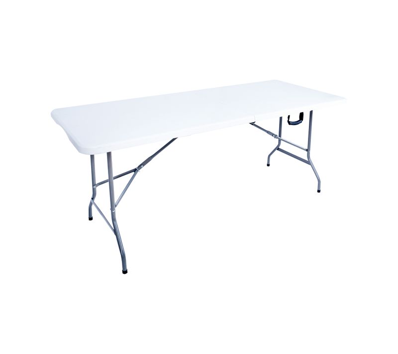 Table Pliante Balcon De Camping En Acier Hdpe Blanc 74x180x74