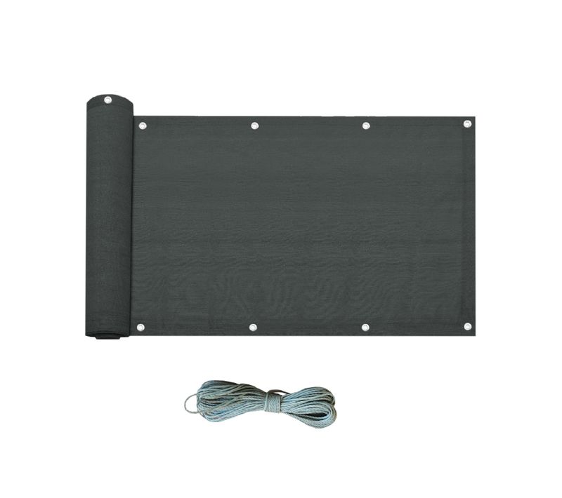 Ecran Brise-vue De Balcon Hdpe Gris Anthracite 0.75x6