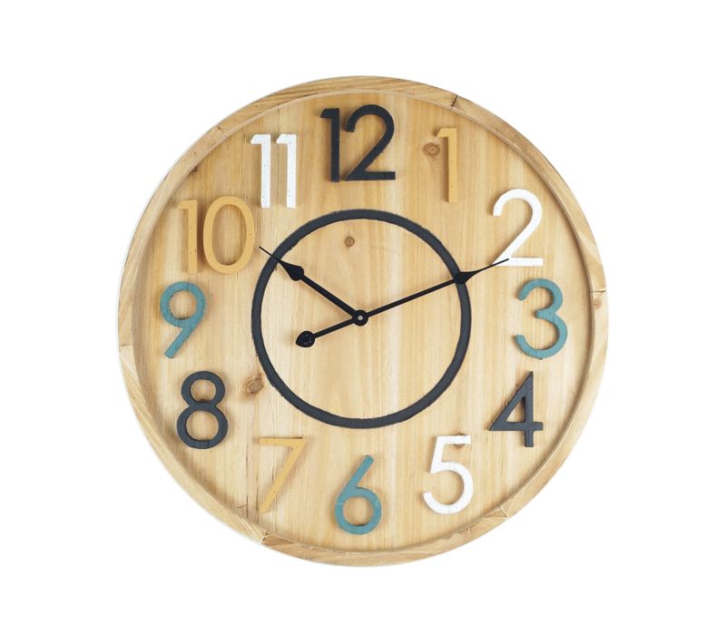 Horloge Murale En Bois Suspendues Design, Mdf, Ronde, Décoration Intérieure 50 Cm