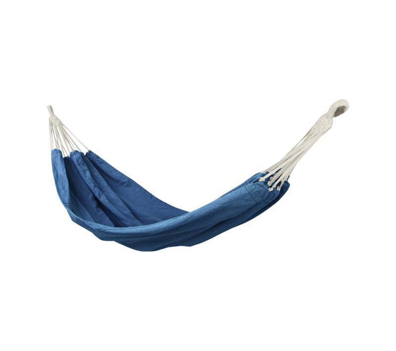 Hamac De Jardin Camping Bleu Double Polycoton Avec Sac De Transport 200 Kg
