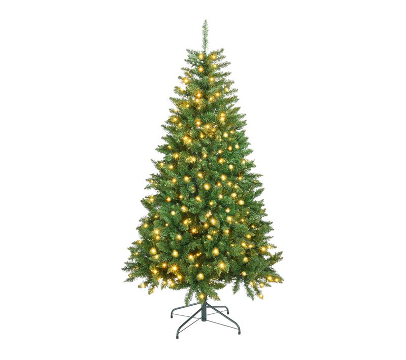 Arbre De Noël Artificiel 180 Cm Vert Épais 800 Branches Avec 300 Lumières Incluses