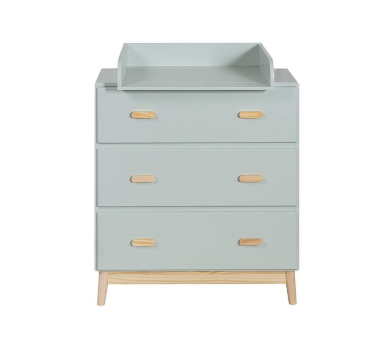 Table à Langer Tessen 100x80x42 Mdf Pin Vert D'eau Marron Scandinave