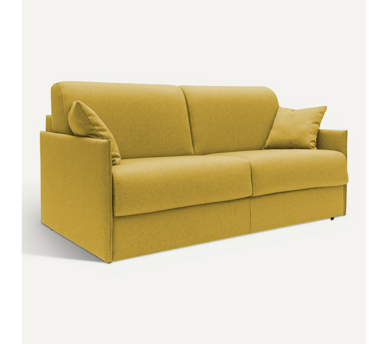 Evans Canapé Lit Convertible En Tissu Imperméable T13 149 Cm (mat. 120x197) Jaune