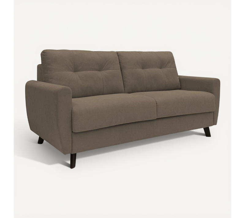 Callisto Canapé Lit Convertible En Tissu Doux Imperméable T02 168 Cm (mat. 120x197) Brun