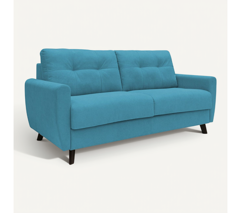 Callisto Canapé Lit Convertible En Tissu Doux Imperméable T02 168 Cm (mat. 120x197) Bleu Ciel