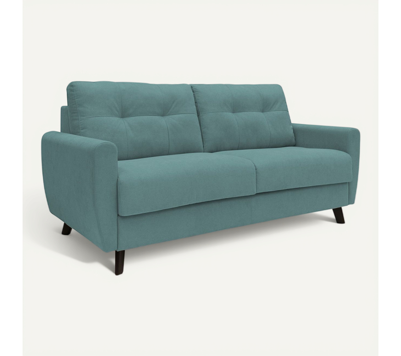 Callisto Canapé Lit Convertible En Tissu Doux Imperméable T02 168 Cm (mat. 120x197) Bleu Canard