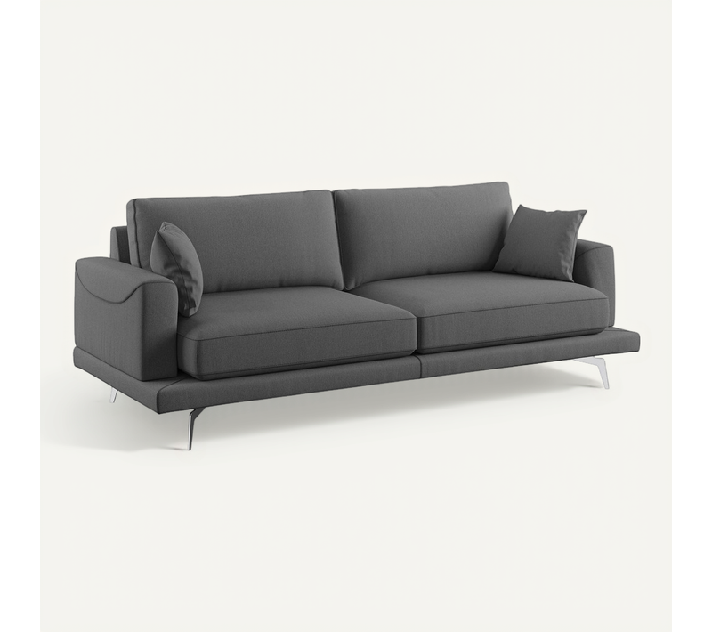 Dorian Canapé Moderne En Tissu Doux Anti-tache T05 198 Cm Anthracite