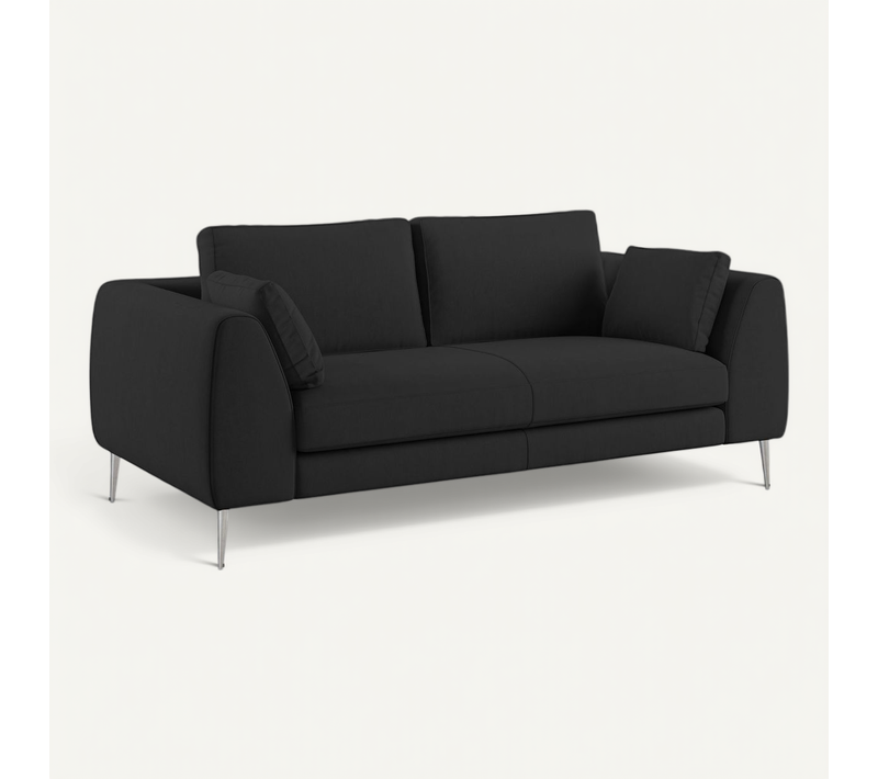 Plano Canapé Moderne En Microfibre Technique Détachable T11 196 Cm Noir