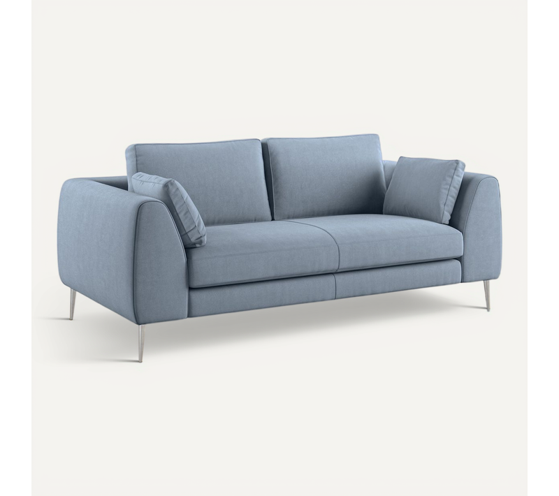 Plano Canapé Moderne En Microfibre Technique Détachable T11 216 Cm Bleu Pastel
