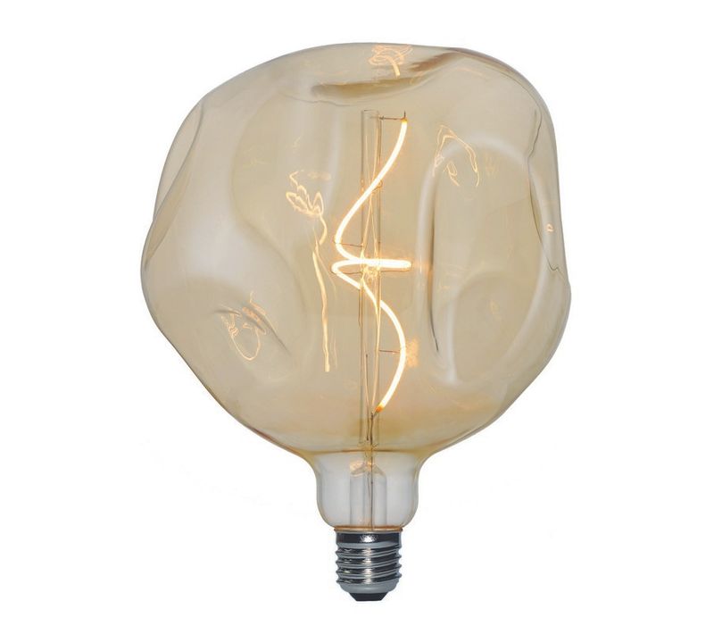 Ampoule Filament Bumped - Spirale - Or En Verre, 18 X 18 X 21,5 Cm, 1 X E27, 5w