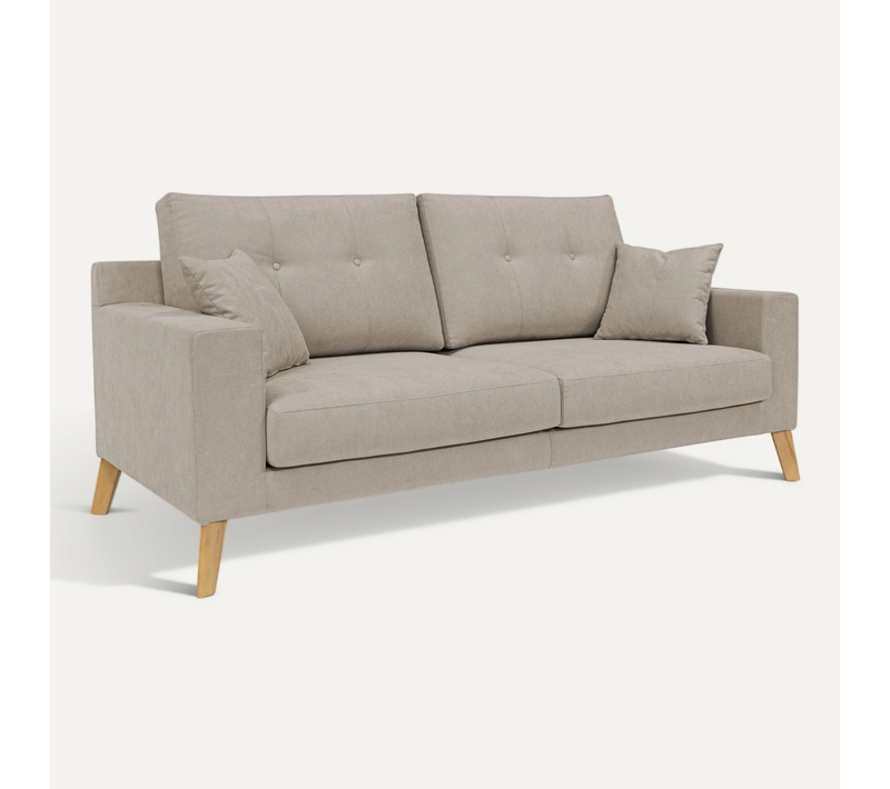 Danish Canapé Moderne En Tissu Doux Imperméable T02 166 Cm Beige