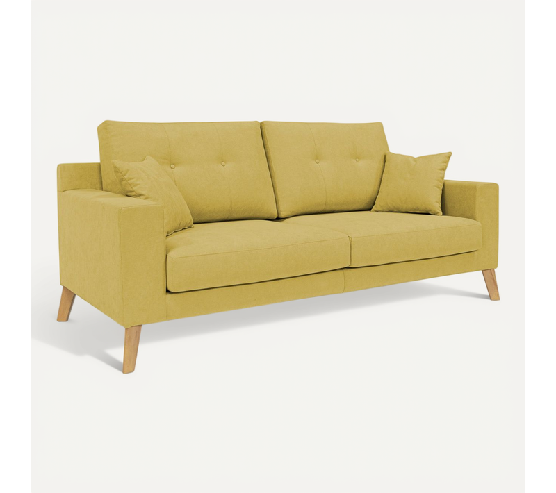 Danish Canapé Moderne En Tissu Doux Imperméable T02 186 Cm Jaune