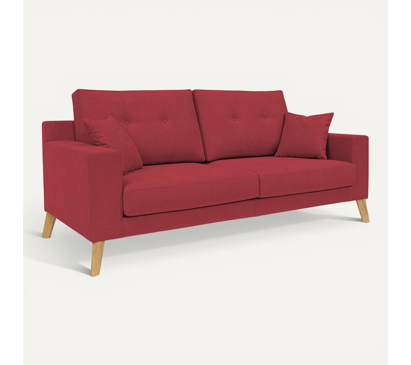 Danish Canapé Moderne En Tissu Doux Imperméable T02 206 Cm Rouge