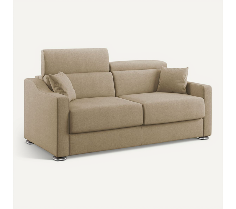 Amber Canapé Lit Convertible En Tissu Détachable T05 191 Cm (mat. 140x197) Beige