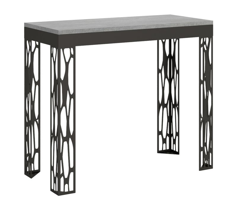 Console Extensible 90x40/196 Cm Ghibli Evolution Small Ciment Cadre Anthracite