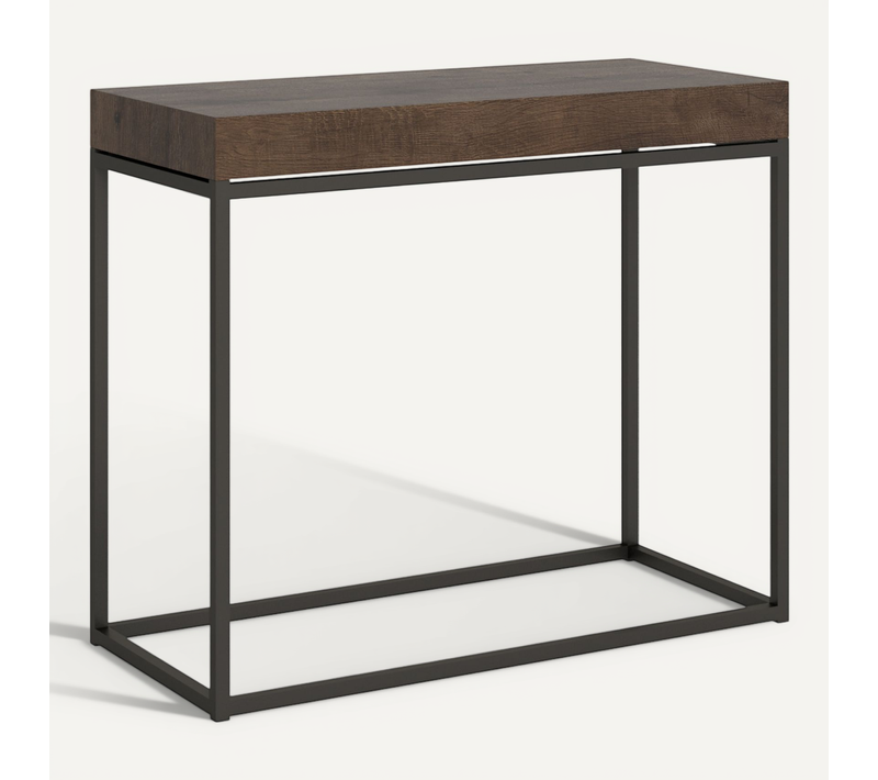Console Extensible 90x40/300 Cm Nordica Noyer Cadre Anthracite