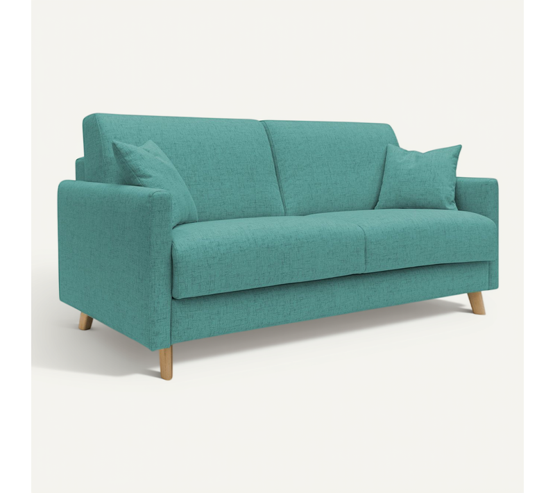 Edgar Canapé Lit Convertible En Tissu Felis Imperméable T03 180 Cm (mat. 140x197) Vert Aquamarine