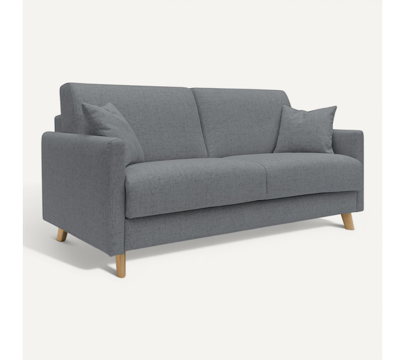 Edgar Canapé Lit Convertible En Tissu Felis Imperméable T03 200 Cm (mat. 160x197) Gris