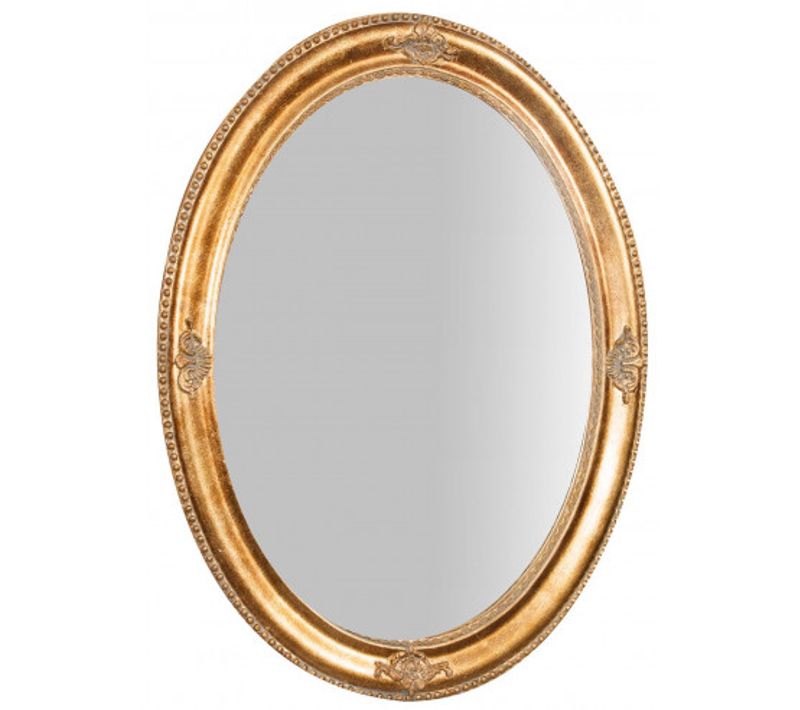 Miroir Ovale Avec Cadre Doré