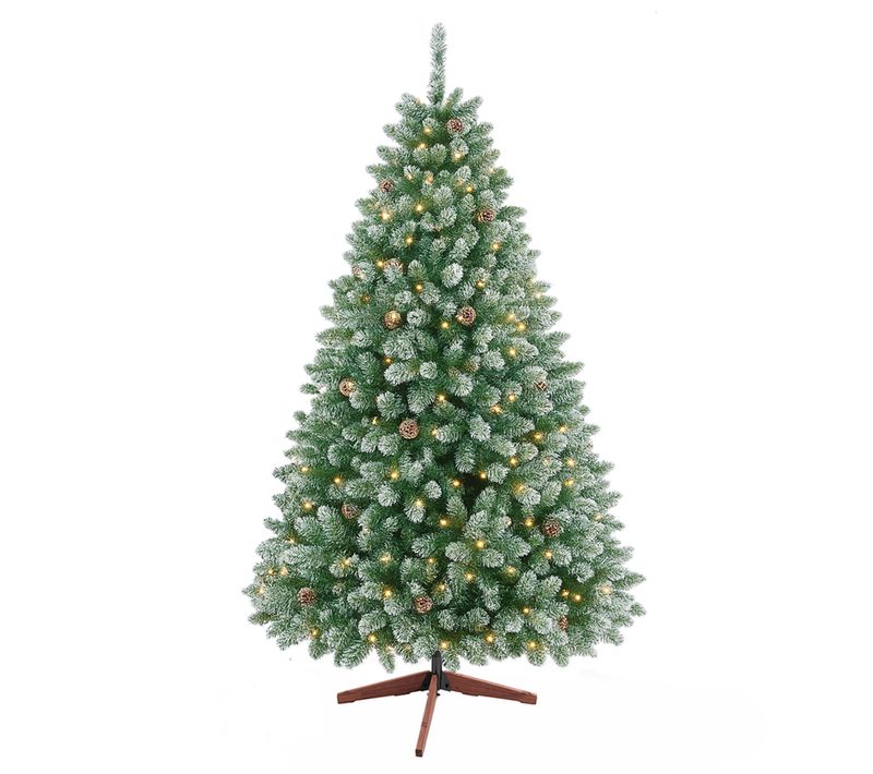 Comet - Sapin De Noël Avec Lumières LED Et Cônes D.85 X150h, 380 Branches Et 20 Cônes