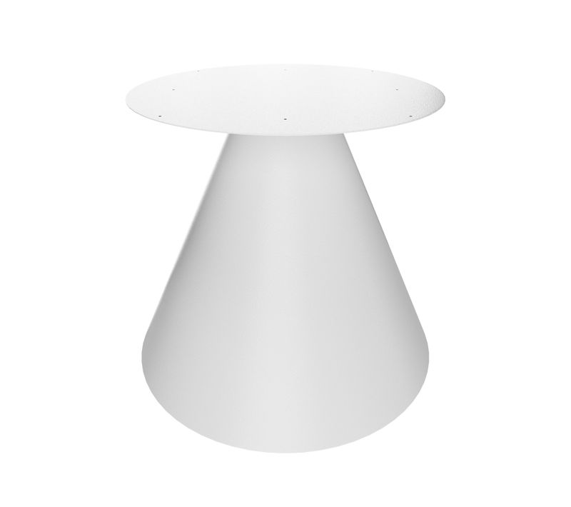Artù - Base Conique Pour Table De Salle à Manger Ronde, Métal-blanc