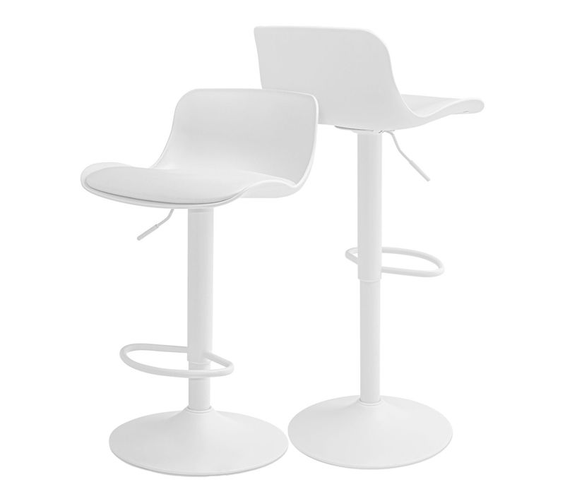 Amsterdam - Lot De 2 Tabourets De Bar 45x80x45 Cm En Acier, Polyéthylène Et Simili