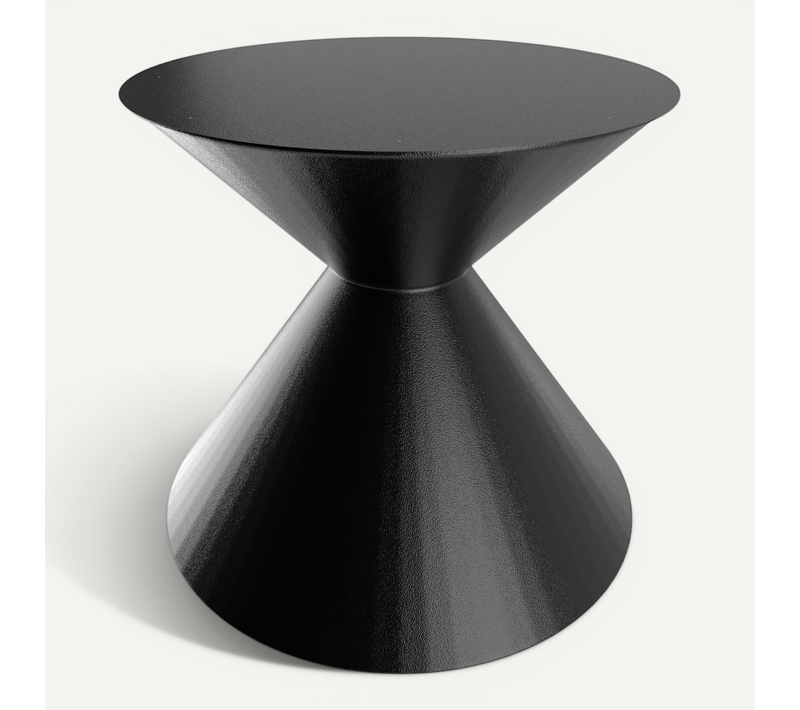 Graal - Base De Table De Salle à Manger Ronde Double Cône H70 Cm En Métal Noir