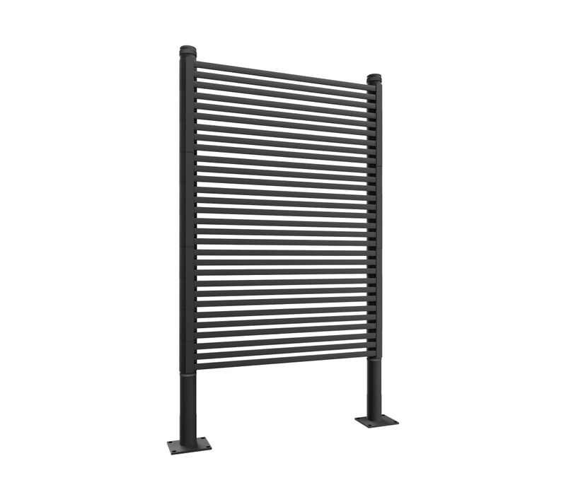 Linea - Panneau Brise-vue Séparateur D’extérieur 90,5x180 Cm En Métal Et Résine Noir